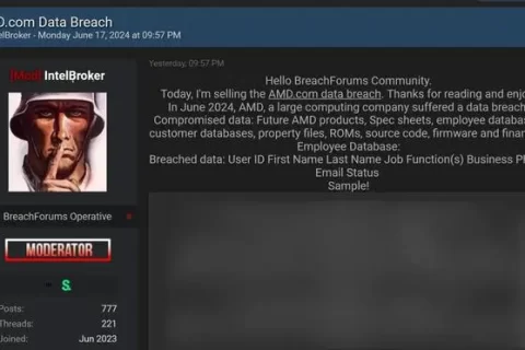突发！AMD内部机密数据被窃，正在暗网出售